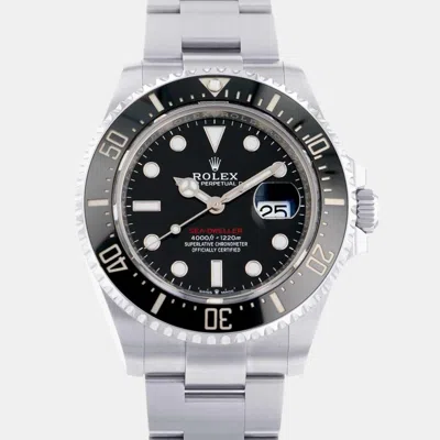 Pre-owned Rolex Black Stainless Steel Sea-dweller Automatic Men's Wristwatch 43 Mm