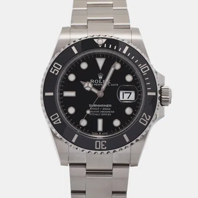 Pre-owned Rolex Black Stainless Steel Submariner 126610ln Automatic Men's Wristwatch 41 Mm