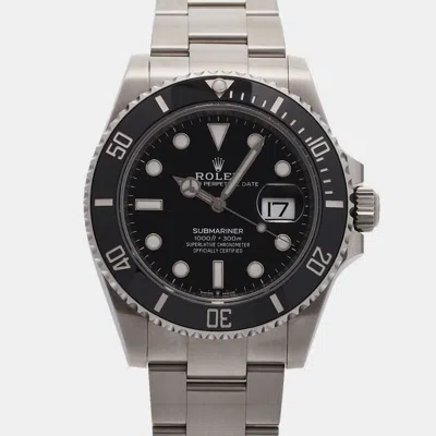 Pre-owned Rolex Black Stainless Steel Submariner 126610ln Automatic Men's Wristwatch 41 Mm