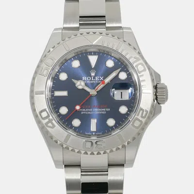 Pre-owned Rolex Blue Platinum Stainless Steel Yacht-master 126622 Automatic Men's Wristwatch 40 Mm