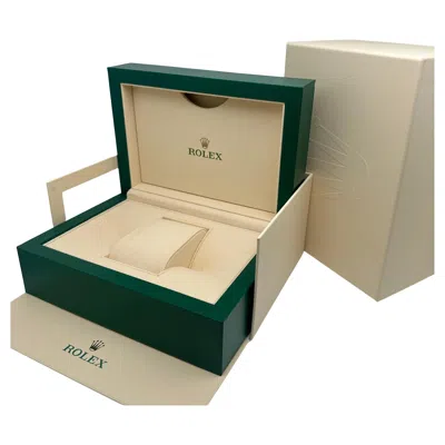 Pre-owned Rolex Brand New Authentic  New Style Green Cream Box Only In White