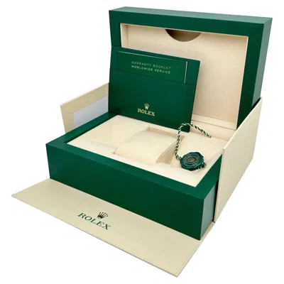 Pre-owned Rolex Brand New Authentic  New Style Green Cream Box In White