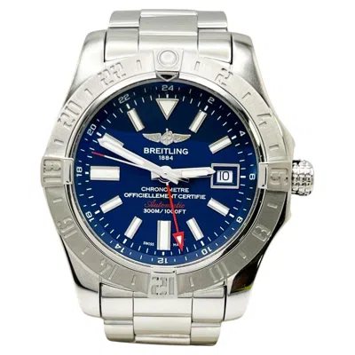 Pre-owned Rolex Breitling A32390 Avenger Ii Gmt Blue Dial Stainless Steel Box Paper