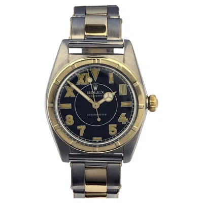Pre-owned Rolex Bubbleback 1949 Steel And Gold Wrist Watch In Multi