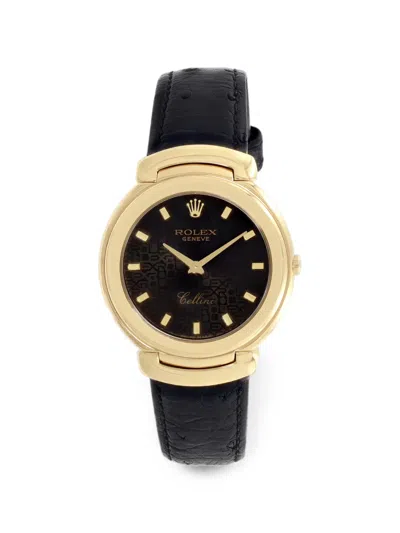 Pre-owned Rolex Cellini 31mm Watch In Black