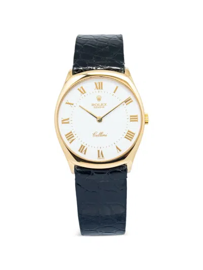 Pre-owned Rolex Cellini 32mm Watch In White