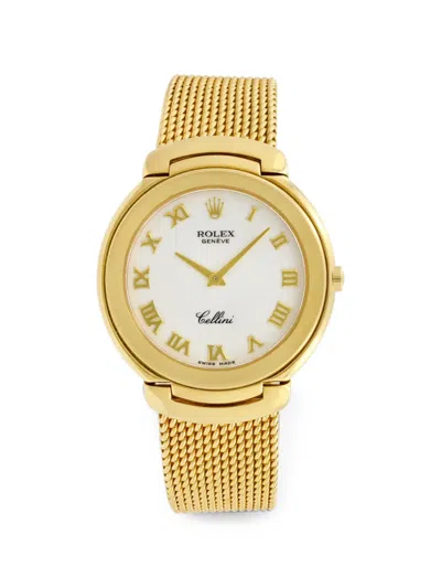 Pre-owned Rolex Cellini 37mm Watch In White