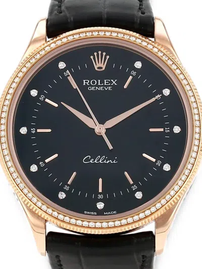 Pre-owned Rolex Cellini 39mm Watch In Black