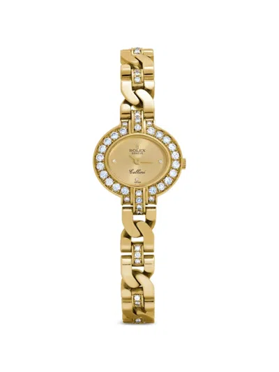 Pre-owned Rolex Cellini Bezel 22mm Watch In Gold