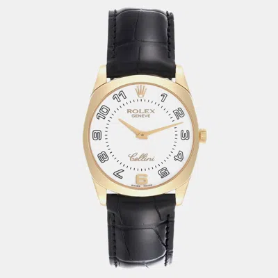 Pre-owned Rolex Cellini Danaos Yellow Gold White Dial Mens Watch 4233 ...