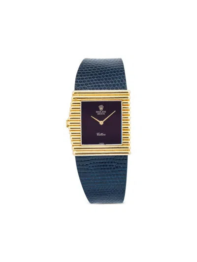 Pre-owned Rolex Cellini King Midas 28mm In Blue