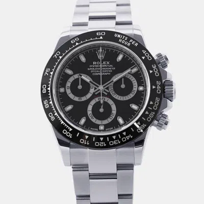 Pre-owned Rolex Cosmograph Daytona 116500ln Black Stainless Steel Automatic Men Wristwatch 40mm
