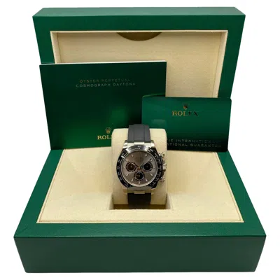 Pre-owned Rolex Cosmograph Daytona 116519ln Ceramic White Gold Steel Dial Watch B&p