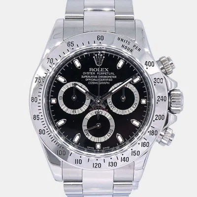 Pre-owned Rolex Cosmograph Daytona 116520 Black Stainless Steel Automatic Women's Watches 39mm