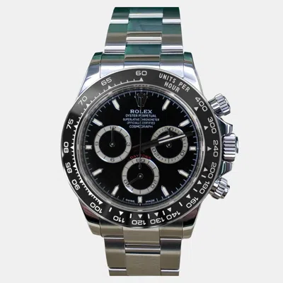 Pre-owned Rolex Cosmograph Daytona 126500ln Automatic Chronograph Black Dial Stainless Steel Ceramic Men's Wristwatc