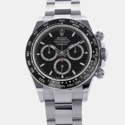 Pre-owned Rolex Cosmograph Daytona 126500ln Black Stainless Steel Automatic Men's Watches 40mm