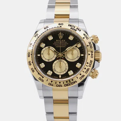 Pre-owned Rolex Cosmograph Daytona 126503g Automatic Black 18k Yellow Gold Stainless Steel Men's Wristwatch 40 Mm