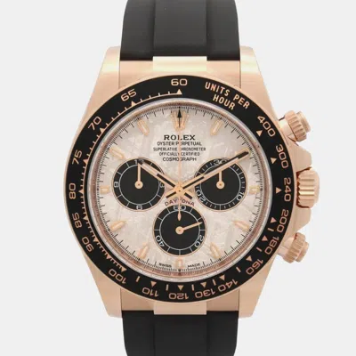 Pre-owned Rolex Cosmograph Daytona 126515ln Silver 18k Rose Gold Automatic Women's Watches 40mm