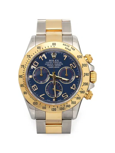 Pre-owned Rolex Cosmograph Daytona 40mm Watch In Blue