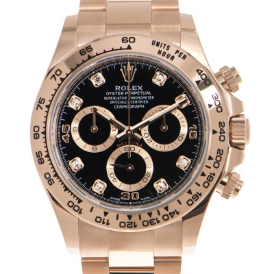 Rolex Cosmograph Daytona Automatic Diamond Black Dial Watch 116505bkdo In Gold