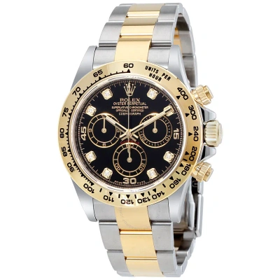 Rolex Cosmograph Daytona Black Diamond Dial Steel And 18k Yellow Gold Men's Watch 116503bkdo In Metallic