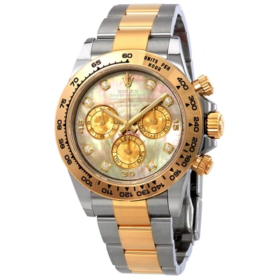Rolex Cosmograph Daytona Black Mother Of Pearl Diamond Dial Men's Watch 116503bkmdo In Metallic