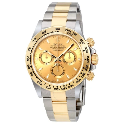 Rolex Cosmograph Daytona Champagne Dial Steel And 18k Yellow Gold Men's Watch 116503/78593 In Metallic