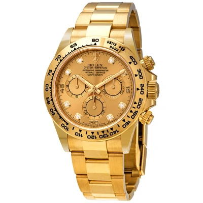 Rolex Cosmograph Daytona Champagne Diamond Dial Automatic Men's Watch 116508gldo In Yellow