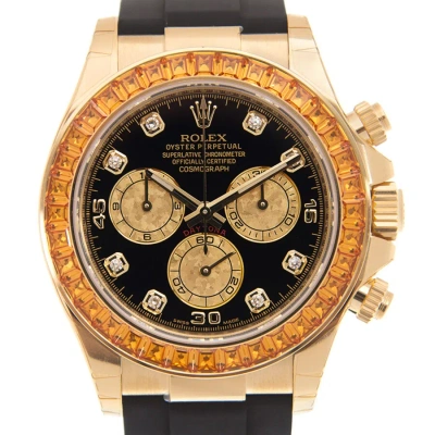Rolex Cosmograph Daytona Chronograph Automatic Chronometer Diamond Black Dial Watch 116588 Saco In Gold