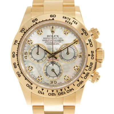 Rolex Cosmograph Daytona Chronograph Automatic Diamond White Mother Of Pearl Dial Men's Watch 116508 In Gold