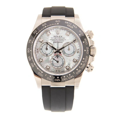 Rolex Cosmograph Daytona Mother Of Pearl Diamond Dial Men's Chronograph Oysterflex Watch 116519mdr In Black