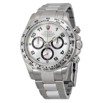 Rolex Cosmograph Daytona Silver Dial 18k White Gold Oyster Bracelet Automatic Men's Watch 116509sao In Metallic