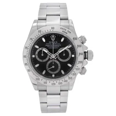 Pre-owned Rolex Cosmograph Daytona Steel Black Index Dial Automatic Mens Watch 116520