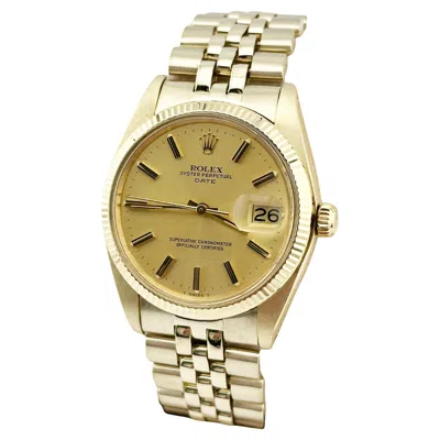 Pre-owned Rolex Date 1503 14k Yellow Gold Jubilee Band 34mm