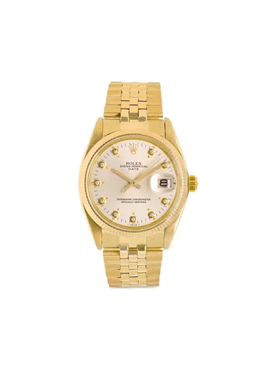 Pre-owned Rolex Date 34mm In White