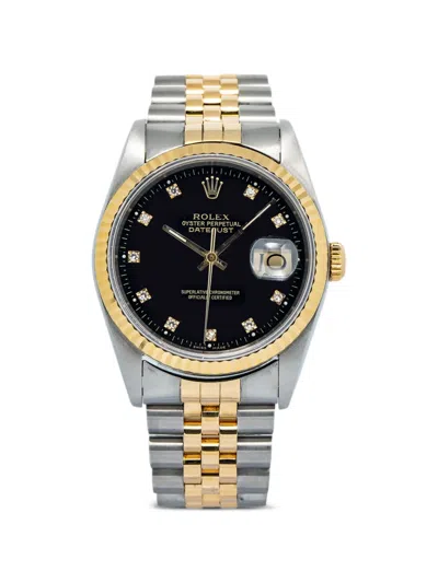 Pre-owned Rolex Date Just 36mm Watch In Black