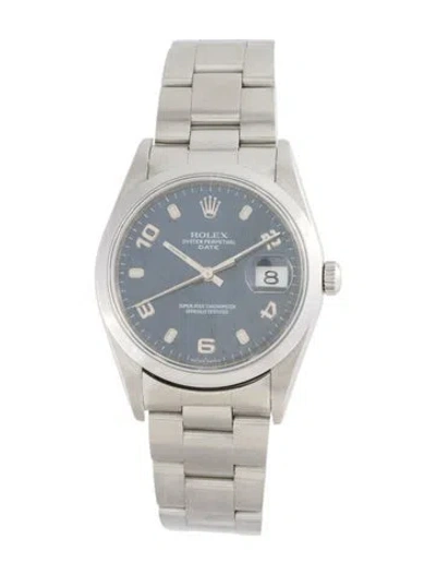Pre-owned Rolex Date Watch, 34mm In Multi
