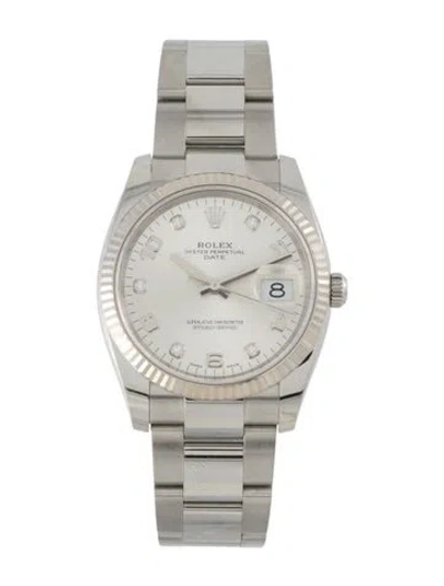 Pre-owned Rolex Date Watch, 34mm In Multi