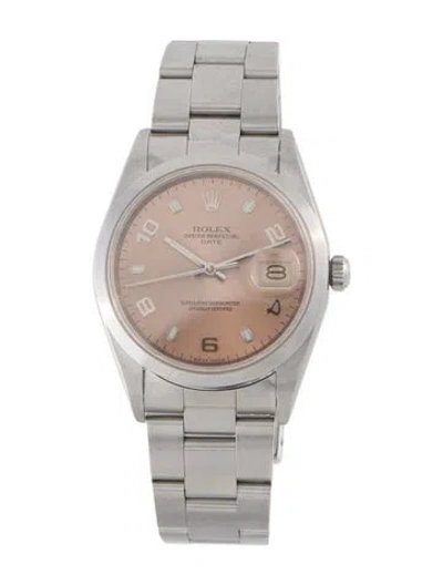 Pre-owned Rolex Date Watch, 34mm In Multi