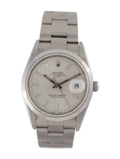Pre-owned Rolex Date Watch, 34mm In Multi