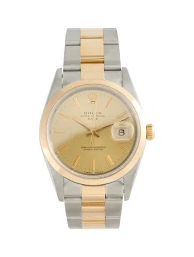 Pre-owned Rolex Date Watch, 34mm In Multi