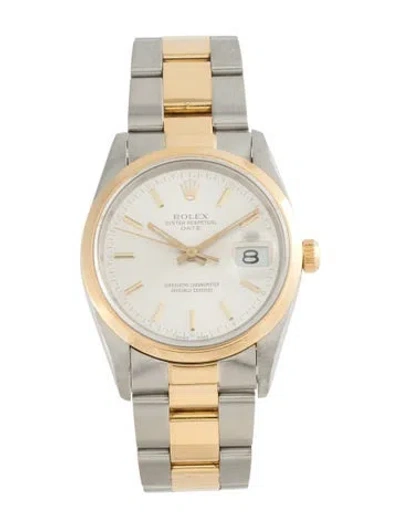 Pre-owned Rolex Date Watch, 34mm In Multi