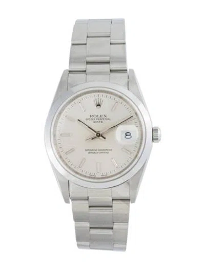 Pre-owned Rolex Date Watch, 34mm In Multi