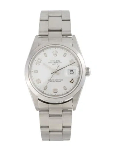 Pre-owned Rolex Date Watch, 34mm In Multi