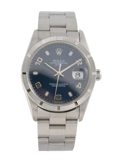 Pre-owned Rolex Date Watch, 34mm In Multicolor
