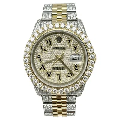 Pre-owned Rolex Datejust 116233 Diamond Dial Diamond Bezel Diamond Band 18k Gold & Steel In Multi