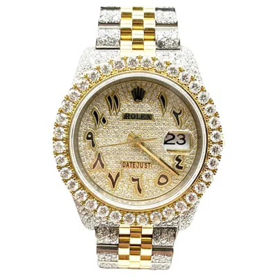 Pre-owned Rolex Datejust 116233 Diamond Dial Diamond Bezel Diamond Band 18k Gold & Steel In Multi