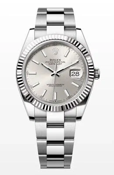 Pre-owned Rolex Datejust 126334 2023 Complete Oyster Silver Dial Men's Watch 41mm