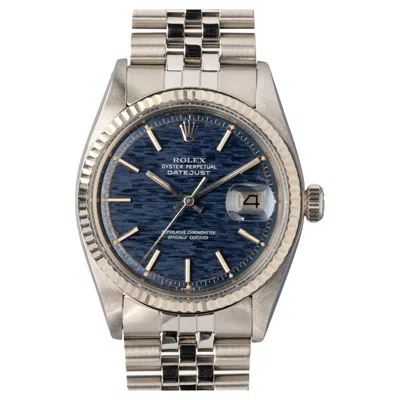 Pre-owned Rolex Datejust 1601 Mosaic Blue Jdm 5.1m Serial 1977 Box And Papers