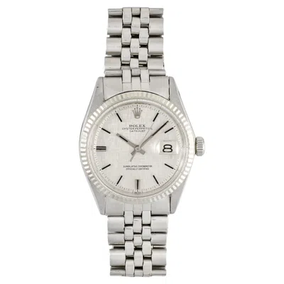 Pre-owned Rolex Datejust 1601 Silver Linen Dial Watch, 1970s In Multi